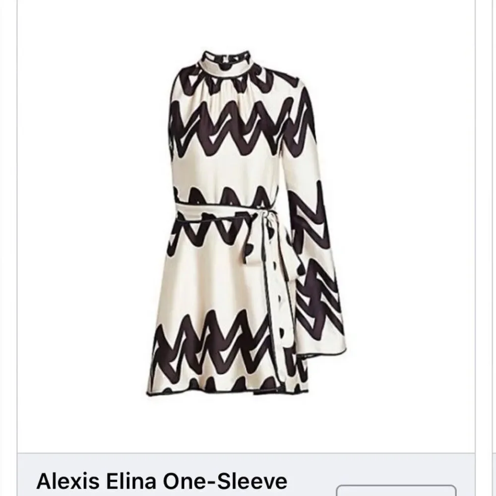 Alexis Elina One-Shoulder Printed Dress